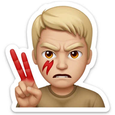 Angry face with peace  sticker