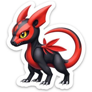 Colorful Cool Badass  Meloetta-Litten-Salandit-Guilmon-Darkrai-Pokémon-Fakémon-fusion-hybrid-creature sticker