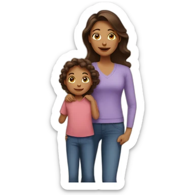 a  mother with her 2 children sticker