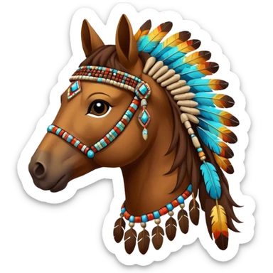 hourse in a Native American costume sticker