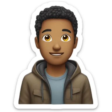 A young man making podcasts sticker