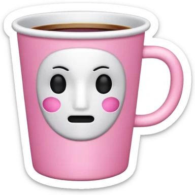 cup with no face on it, pink colors sticker