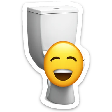 a head peaking from toilet sticker