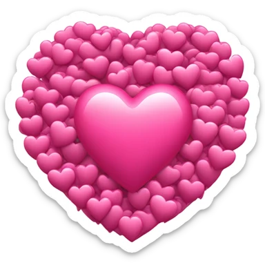 A big pink heart with lots of little pink hearts around it. sticker