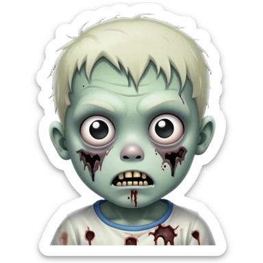 Super idol as creepy zombie toddler with a gray spot shining on his head and outside of that is just pitch black sticker