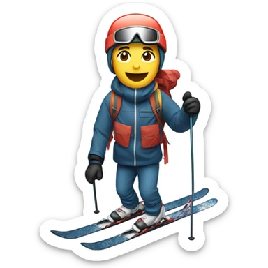 Backcountry skier in Japan sticker