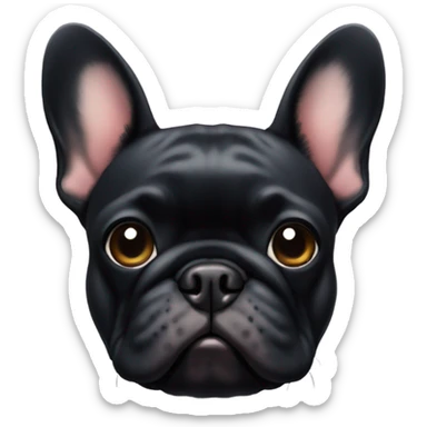 A black French bulldog with fluffy face fur  sticker