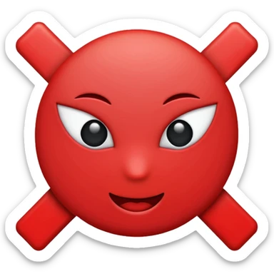 I need "X" emoji or "Removed" emoji text for my discord server i need it red and pixelated sticker