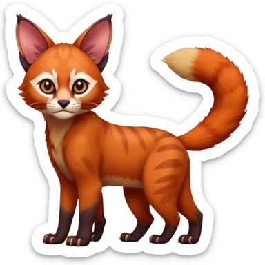Caracal-Lykoi-Sphynx-Red-Panda-fusion-hybrid-animal-creature, full body sticker