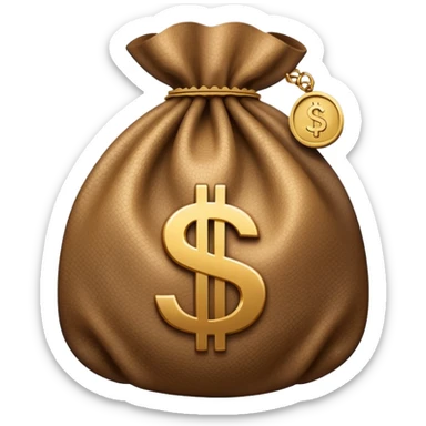 Money bag with dollar sign sticker