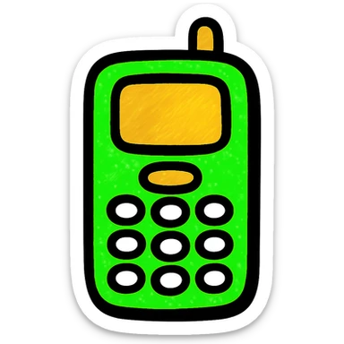 cell phone, minimalistic, green gold and white color scheme, clean lines sticker