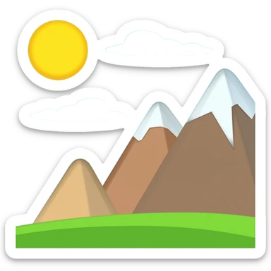 3 mountains, one small, one medium and one big sticker