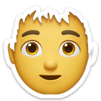 frazzled emoji no hair sticker