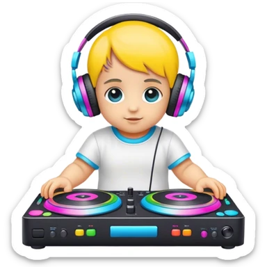 Baby DJ with turn tables  sticker