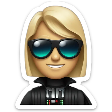 Fashionista Darth Vader with sunglasses sticker