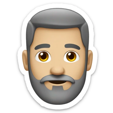 hombre blanco ccon barba corta y calvo sticker