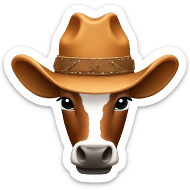 Longhorn with cowboy hat  sticker
