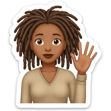 Black woman with locs saying bye sticker
