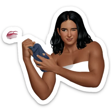 intimate moment with a towel sticker