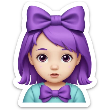 baby girl with purple hair sticker