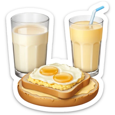 Breakfast ( bread + egg + glass of milk) sticker