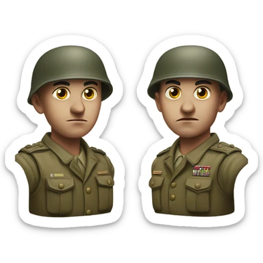 photorealistic serious soldier WW2 sticker