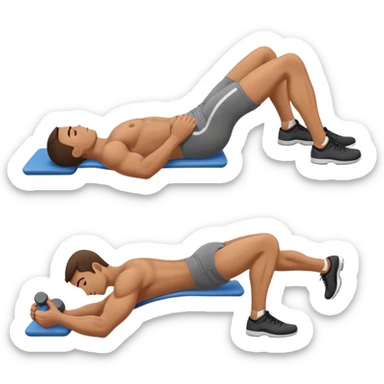 man lying-down-on-back weighted glute-bridges sticker