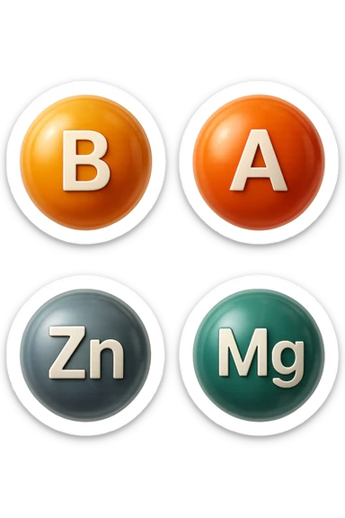 emoji stile iphone in 3d di vitamine del gruppo B, vitamina A, zinco, magnesio, iperrealistico 4k sticker