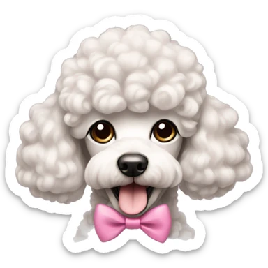 Poodle with bows sticker