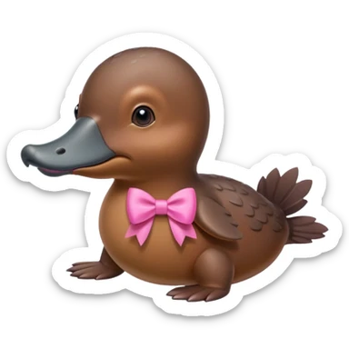 Platypus with a pink bow sticker