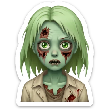 Zombie girl sticker