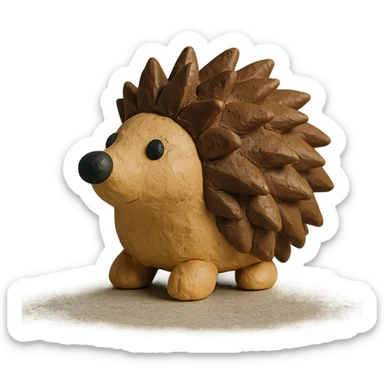 claymation style hedgehog sticker