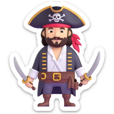 A pirate dressed up for Halloween sticker