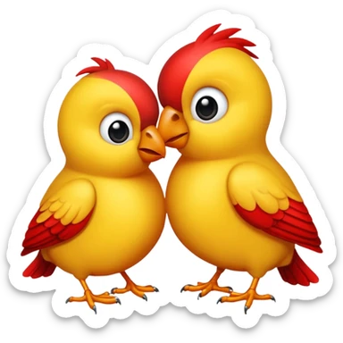 crea dos agapornis dándose un beso sticker