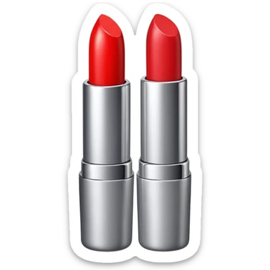 lipstick bullet, polished silver chrome, sexy beauty symbol sticker
