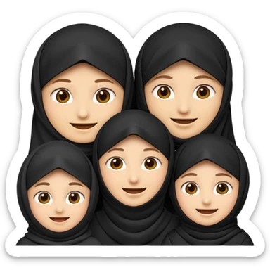 muslim faily emoji , with the women wearing niqab sticker