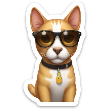 Cat with sunglasses and glasses is my dream cat I want a dog but my dog has to have it so  sticker