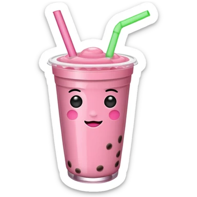 Pink boba drink  sticker