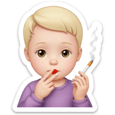 Baby smoking a cigarette sticker