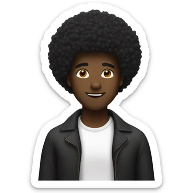 A black dude with a Afro sticker