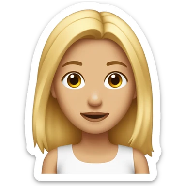 chica rubia abrazando a un perro sticker