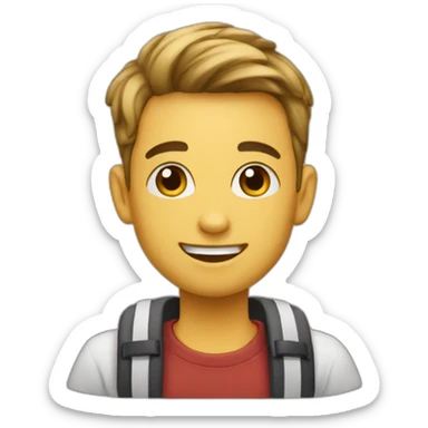 An emoji of a student with vait pack sticker