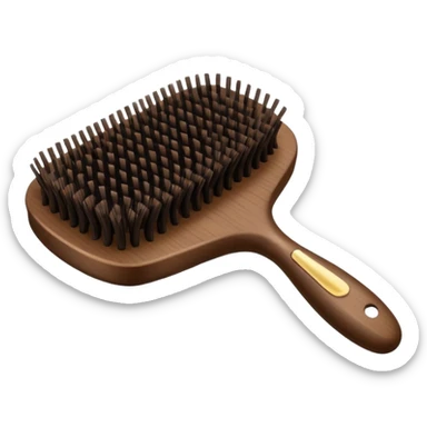 dark brown hair brush sticker