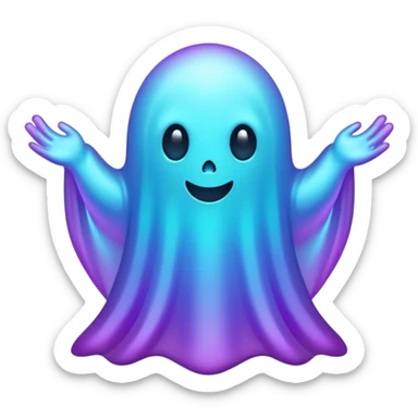 glitter purple and cian ghost glory sticker