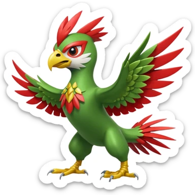 Sceptile-Hawlucha-fusion sticker