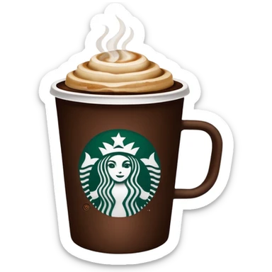 Coffee in a cup with starbucks logo sticker