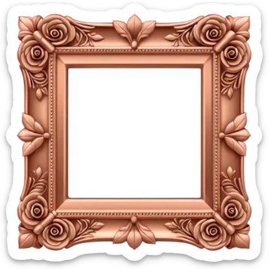ornate square rose gold frame sticker