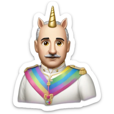 Francisco franco in a unicorn lgtbi sticker