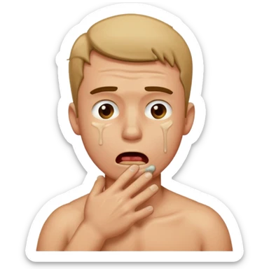 A man choking himself sticker