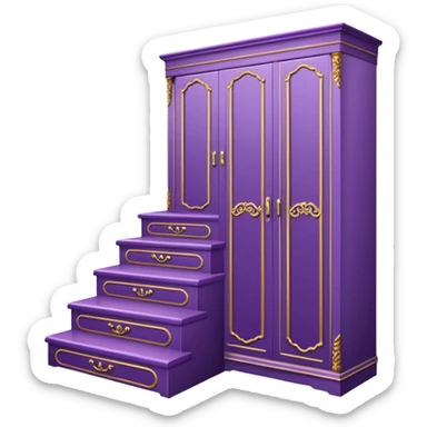 42-foot purple steps in floor map way to wardrobe closet sticker